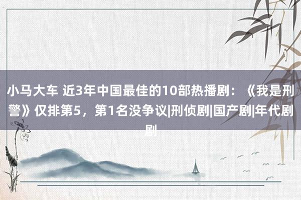 小马大车 近3年中国最佳的10部热播剧：《我是刑警》仅排第5，第1名没争议|刑侦剧|国产剧|年代剧