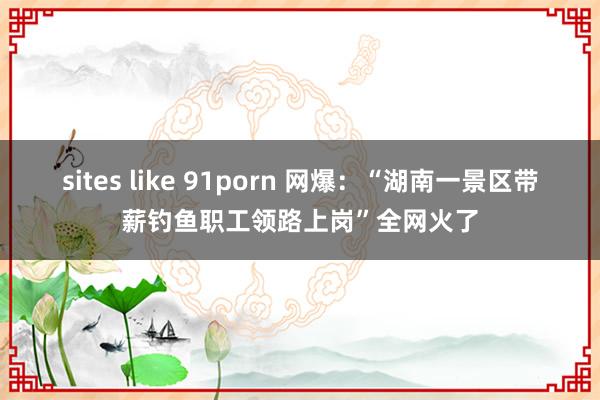 sites like 91porn 网爆：“湖南一景区带薪钓鱼职工领路上岗”全网火了