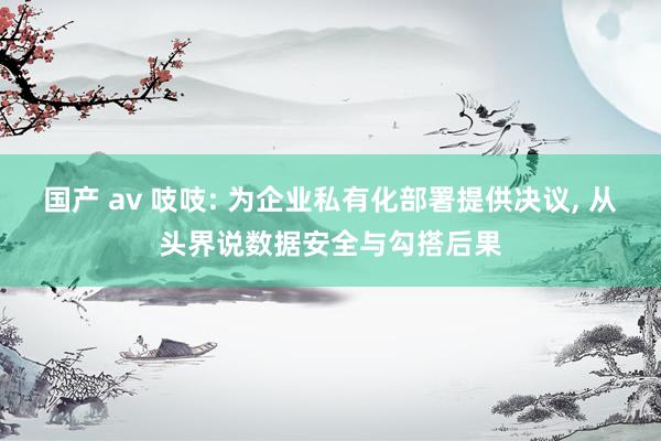 国产 av 吱吱: 为企业私有化部署提供决议， 从头界说数据安全与勾搭后果