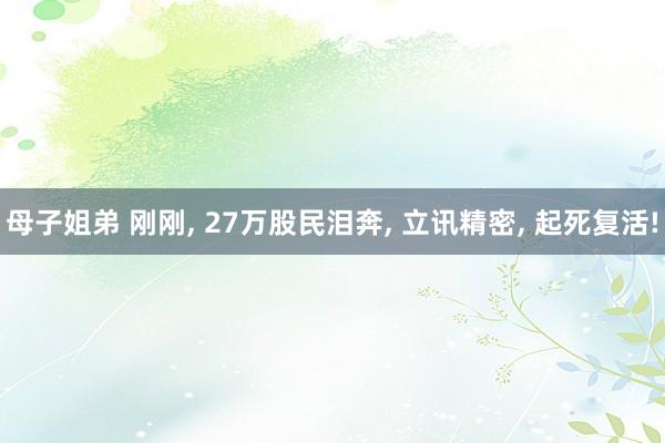 母子姐弟 刚刚， 27万股民泪奔， 立讯精密， 起死复活!